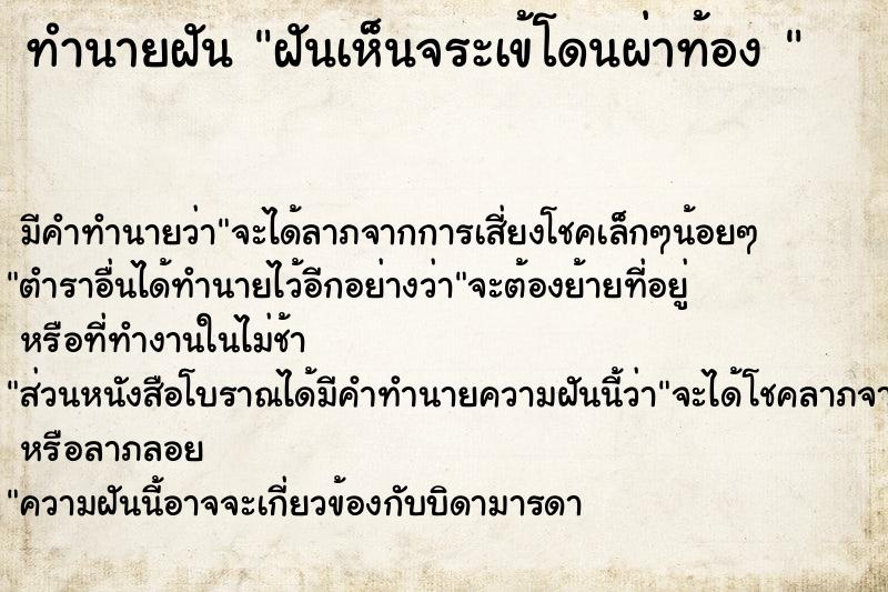 ทำนายฝัน ฝันเห็นจระเข้โดนผ่าท้อง 